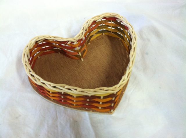 Beginners Heart Basket on Wood Base